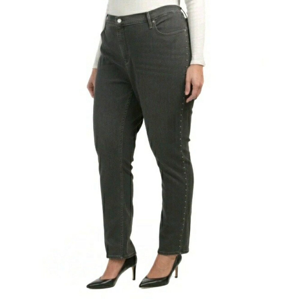 Levis Womens 311 Shaping Skinny Mid Rise Studded Jeans Plus Size 24WM Grey NWT